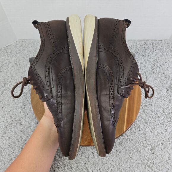 Cole Haan Mens 11M GrandEvolution Brown Leather Brogue Wingtip Casual Oxford main image 4
